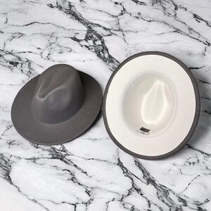 Chic Gray Wide-Brim Hat